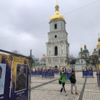 La plaza de la catedral de Santa Sofía, en Kyiv, donde los ucranianos recuerdan a sus muertos.