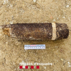 El proyectil de la Guerra Civil encontrado en una excavación arqueológica en el Casell Formós de Balaguer