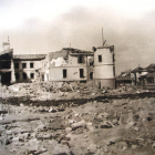 Efectos de la explosión de un polvorín del ejército franquista en 1939 en el Castell del Remei. 