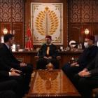 El president del Govern, Pedro Sánchez, dijous durant la reunió a Rabat amb Mohamed VI.