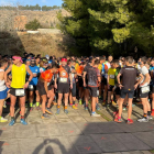 Los atletas en el punto de salida antes de empezar la carrera.