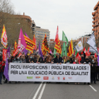 Imatge d’una manifestació de docents a Lleida.