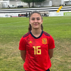 La jugadora leridana Abril Rodrigo, con la camiseta de España.