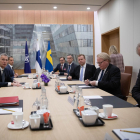 Reunió del secretari general de l’OTAN amb els ministres de Defensa de Finlàndia i Suècia.