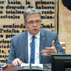 El presidente de la Diputación de Lleida, Joan Talarn, en la comparecencia ante la Comisión de Despoblamiento y Reto Demográfico del Senado.