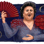 Captura de pantalla del doodle de Google dedicat a Montserrat Caballé.