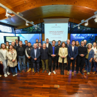 Els representants de la comissió de seguiment de l’esport escolar, ahir després de la reunió.