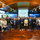 Los representantes de la comisión de seguimiento del deporte escolar ayer tras la reunión.