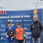 Hugo Navarro i Albert Masip, amb el trofeu de guanyadors.