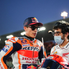 Marc Márquez, trabajando en el circuito indonesio.