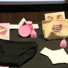 Copas menstruales, bragas absorbentes y compresa reutilizable.