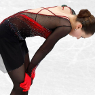 Kamila Valíeva, después de su actuación.