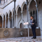 El president del Govern, Pere Aragonès, va comparèixer ahir al Palau de la Generalitat.