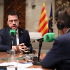 El president del Govern, Pere Aragonès, entrevistat ahir al Palau de la Generalitat.