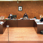 Imagen extraída de señal de vídeo de la sala de vistas durante el juicio contra Quim Torra sin la presencia del acusado.