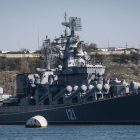 Imagen de archivo del crucero lanzamisiles ruso “Moskva”, hundido en el mar Negro.