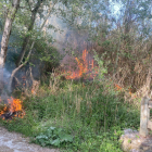 Incendio ayer por la tarde en el Parc de la Mitjana. 
