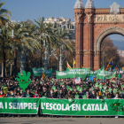La masiva manifestación celebrada en diciembre en Barcelona a favor de la escuela en catalán.