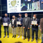 Los grandes productores que ayer fueron distinguidos con el premio al mejor aceite de la feria. 