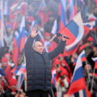 Putin justifica la invasión de Ucrania ante un estadio lleno hasta los topes