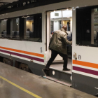 Un dels 4 viatgers del tren addicional del passat diumenge dia 6.