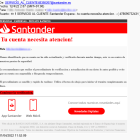 Imagen de un correo que suplanta al Banco Santander. 