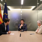 Aragonès es va reunir ahir amb els eurodiputats Toni Comín i Clara Ponsatí durant el viatge a Brussel·les.