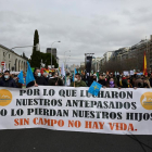 La protesta en Madrid reunió ayer a unas 6.000 personas.