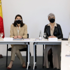 La ministra de Justícia, Pilar Llop, i la consellera de Justícia, Lourdes Ciuró, reunides a la seu del departament, a Barcelona.