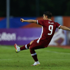 El delantero de Linyola, durante el partido ante el Kitchee.