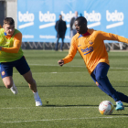 El equipo se ejercitó ayer pensando en el duelo ante el Nápoles.