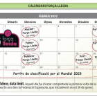 Calendari del Força Lleida