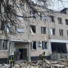 Les seqüeles d’un bombardeig rus llançat contra unes instal·lacions militars ucraïneses a Kíev.