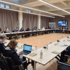 Imagen de la reunión de ayer en la Diputación de la comisión de seguimiento del plan de Rodalies. 
