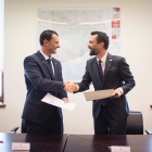 El conseller Torrent i el ministre Gallardo en la signatura del conveni de col·laboració