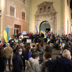 La concentració en solidaritat amb Ucraïna va tenir lloc poc abans de les 20.00 hores davant l'església de la Sang de Lleida