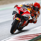 Marc Márquez ayer durante los entrenamientos libres.