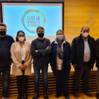 Los impulsores de la ‘Llotja de productes de proximitat’, ayer durante su presentación en Lleida. 