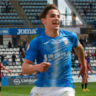 Febas celebra el gol con el que dio tres puntos al Lleida en el añadido el domingo ante el Formentera.