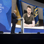 Intervenció del president ucraïnès, Volodímir Zelenski, al fòrum econòmic de Davos.