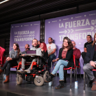 Dirigentes de Unidas Podemos, ayer en Cáceres.