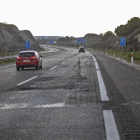 Imagen del estado de la calzada en la autovía en la Segarra.