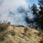 Imagen del incendio de ayer en Les Valls de Valira. 