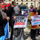 Imagen de una protesta en Londres contra las violaciones en China.
