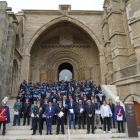 Els agents de la Guàrdia Urbana que van participar ahir en la commemoració de la seua patrona.
