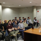 Els onze acusats en la primera sessió del judici a l'Audiència de Lleida.