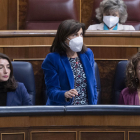 La ministra de Defensa, Margarita Robles, durant la seua polèmica intervenció al Congrés.