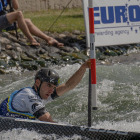 Miquel Travé, ahir durant el seu descens en K1.