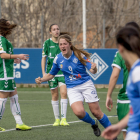 Júlia Miró celebra un gol que marcó ante el Pozuelo.