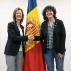 La consellera d'Acció Climàtica, Teresa Jordà i la ministra andorrana de Medi Ambient, Sílvia Calvó.